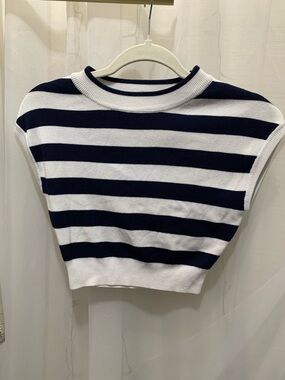 Freshman Striped Crop Knit Top